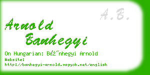 arnold banhegyi business card